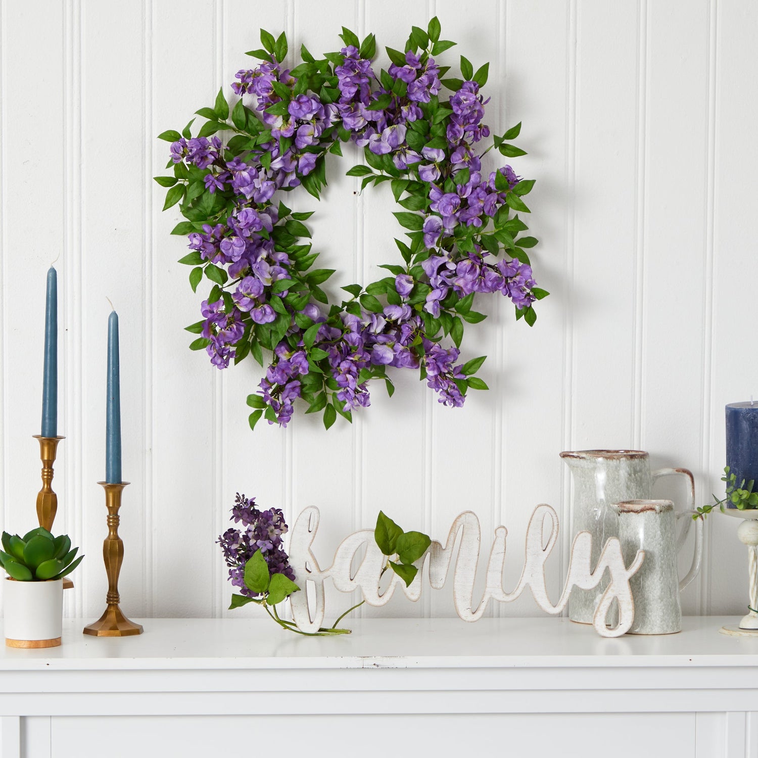 18” Wisteria Artificial Wreath