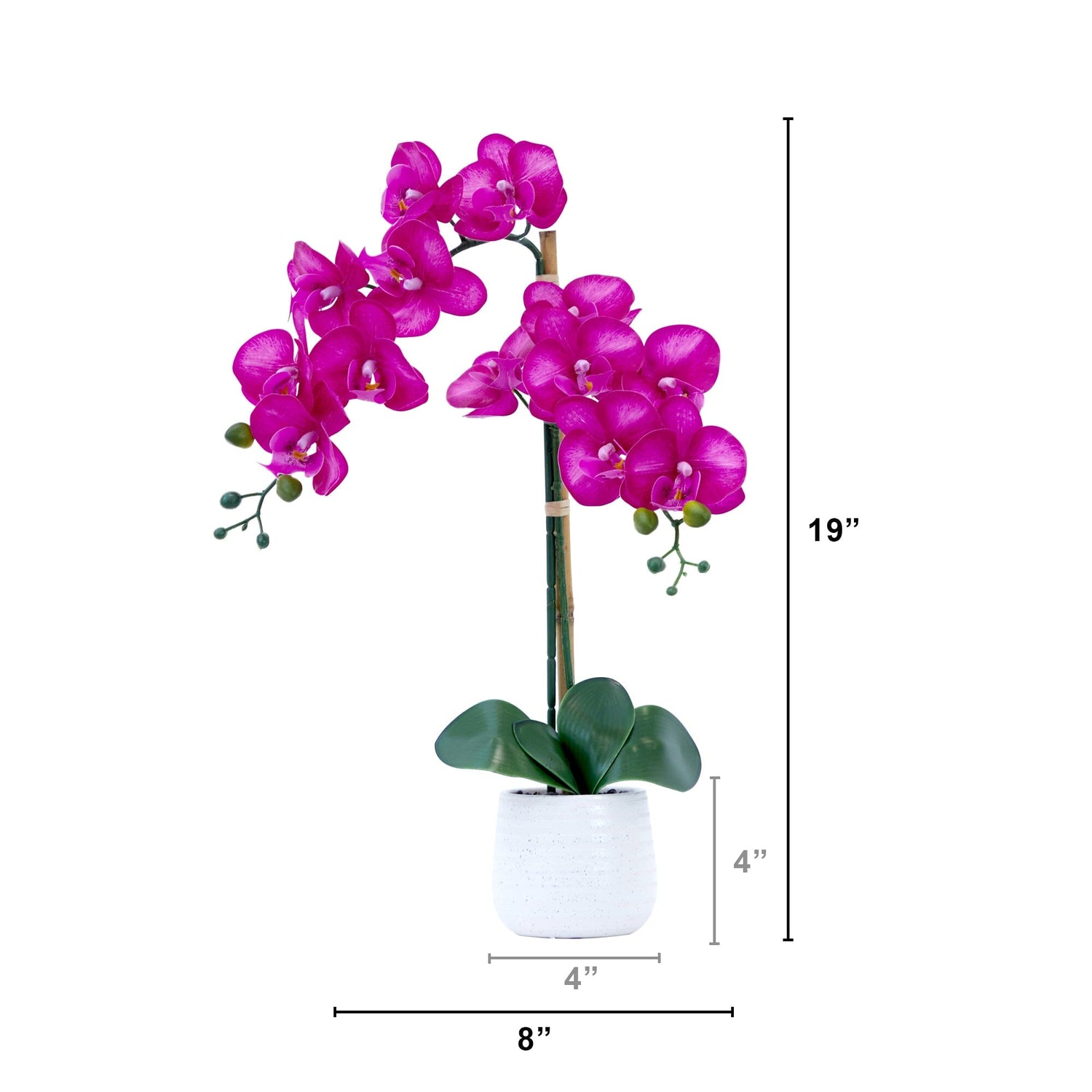 19” Artificial Purple Orchid with Decorative Vase