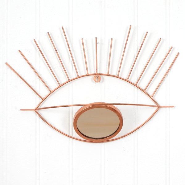 19” Gold Metal Eye Wall Mirror