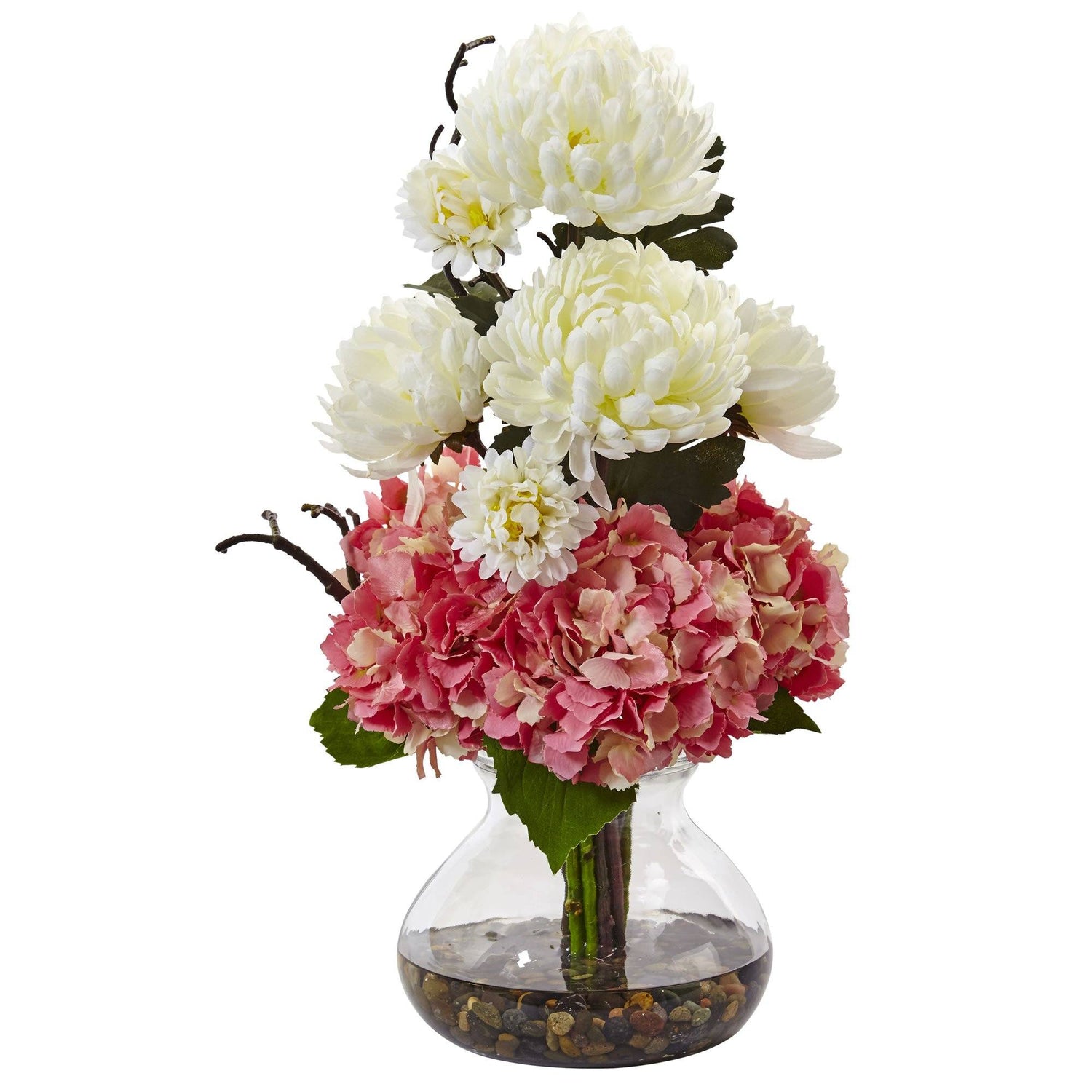 19” Hydrangea and Mum in Vase