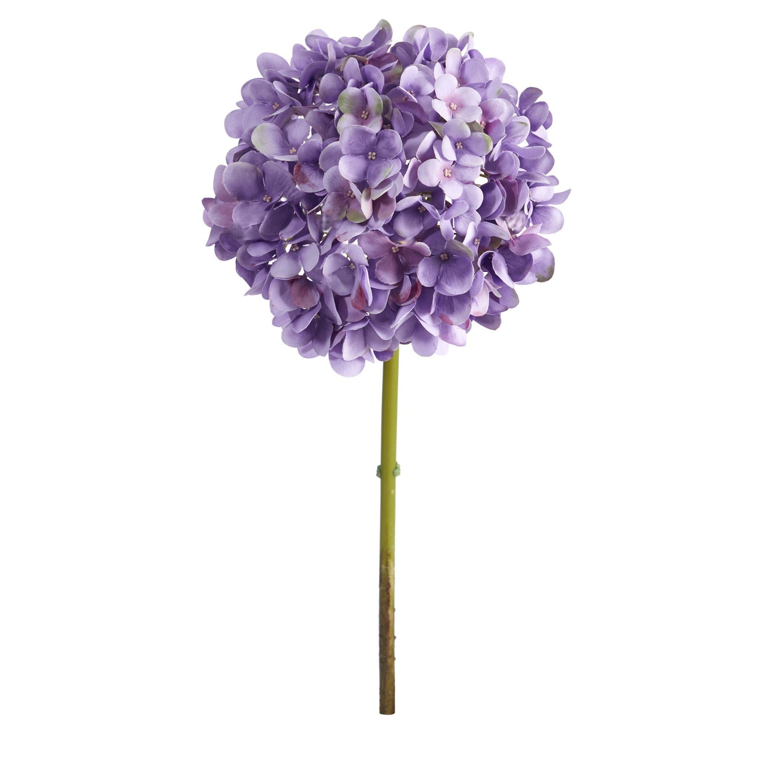 Set of 12: 33-Inch Purple Hydrangea Flower Stems with Lifelike