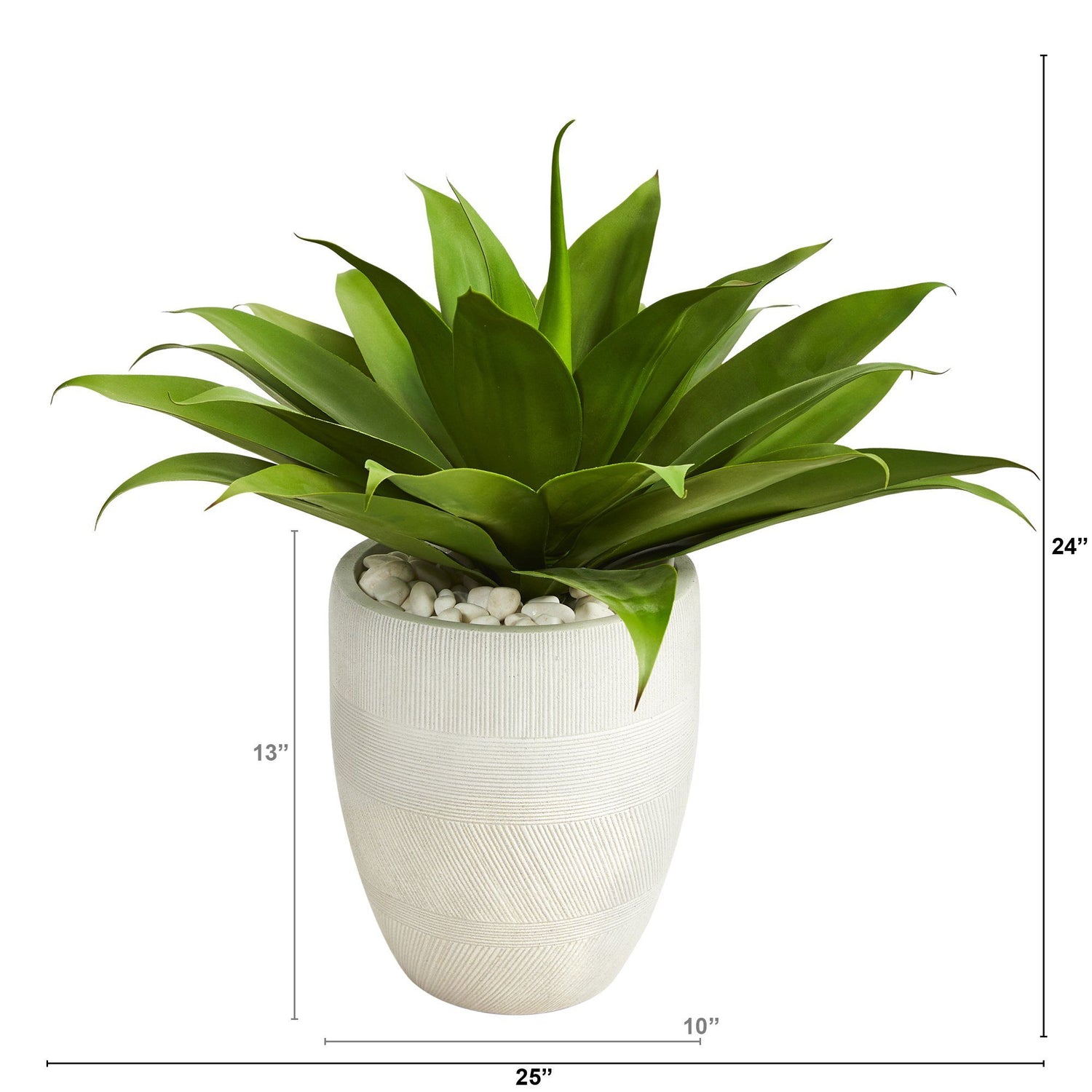 2’ Agave Succulent Artificial Plant in White Planter