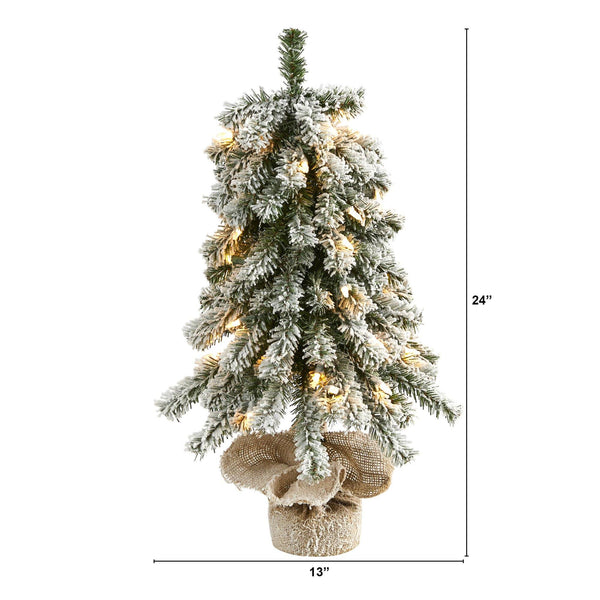 2’ Flocked Alpine Artificial Christmas Tree