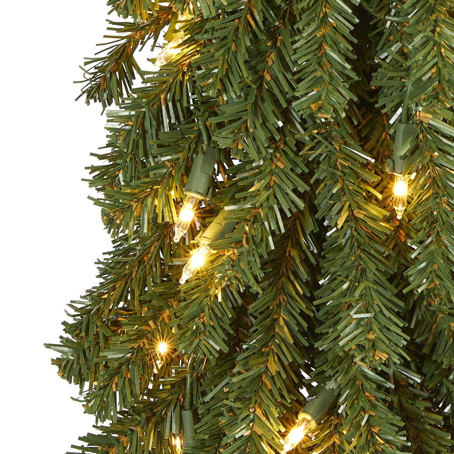 2’ Grand Alpine Artificial Christmas Tree with 35 Clear Lights and 111 Bendable Branches on Natural Trunk