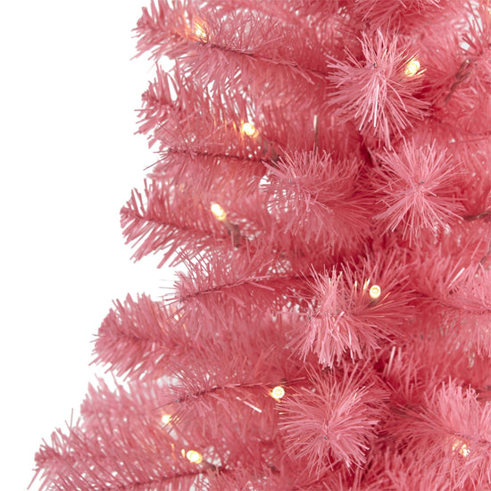 2’ Pink Artificial Christmas Tree with 35 LED Lights and 72 Bendable