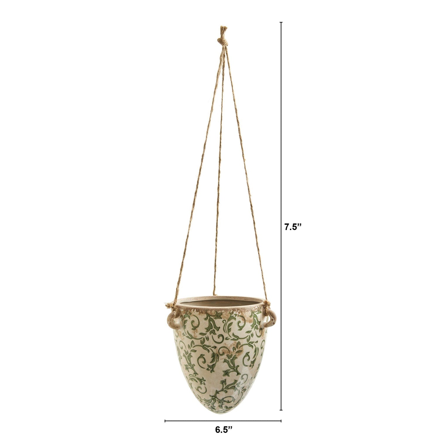 2’ Tuscan Hanging Ceramic Scroll Planter