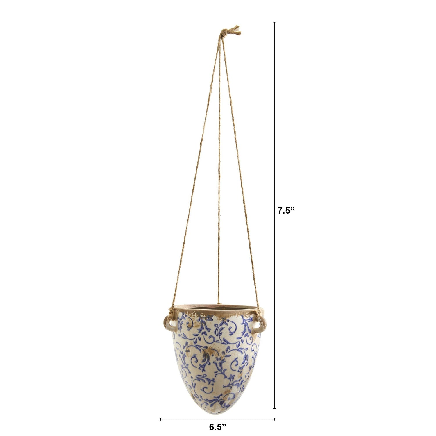 2’ Tuscan Hanging Ceramic Scroll Planter