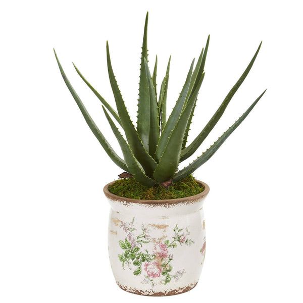 20” Aloe Artificial Plant in Floral Design Planter