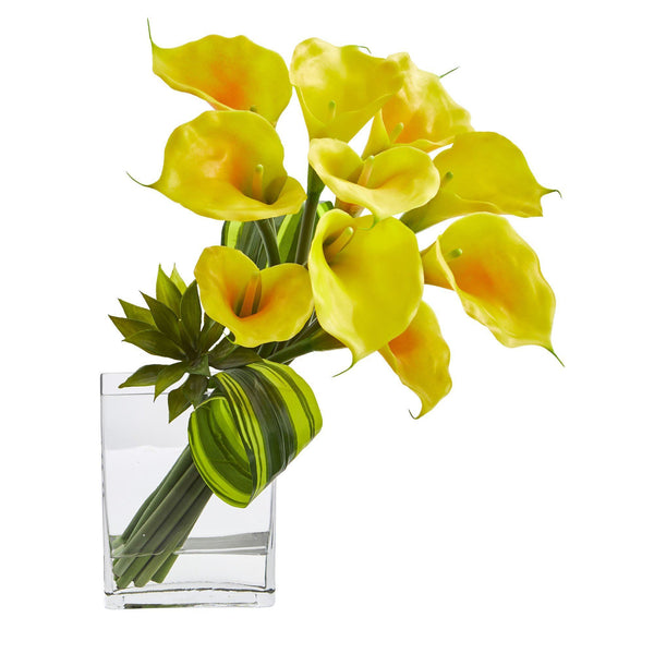 20’’ Calla Lily & Succulent Bouquet Artificial Arrangement