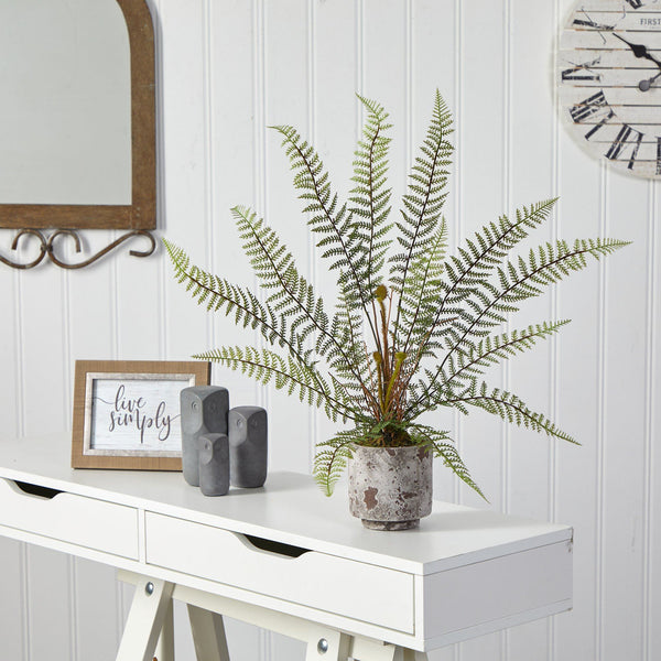 20” Fern Artificial Plant in Decorative Planter