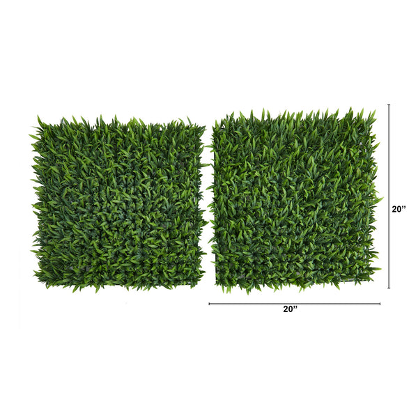 20” Grass Artificial Wall Mat (Indoor/Outdoor) (Set of 2) Trellis