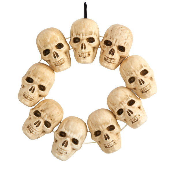 20” Halloween Skull Wreath with Lighted Eyes