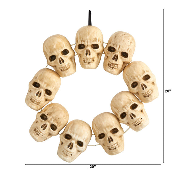 20” Halloween Skull Wreath with Lighted Eyes