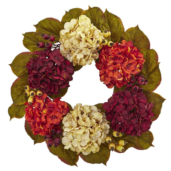20” Hydrangea Berry Artificial Wreath