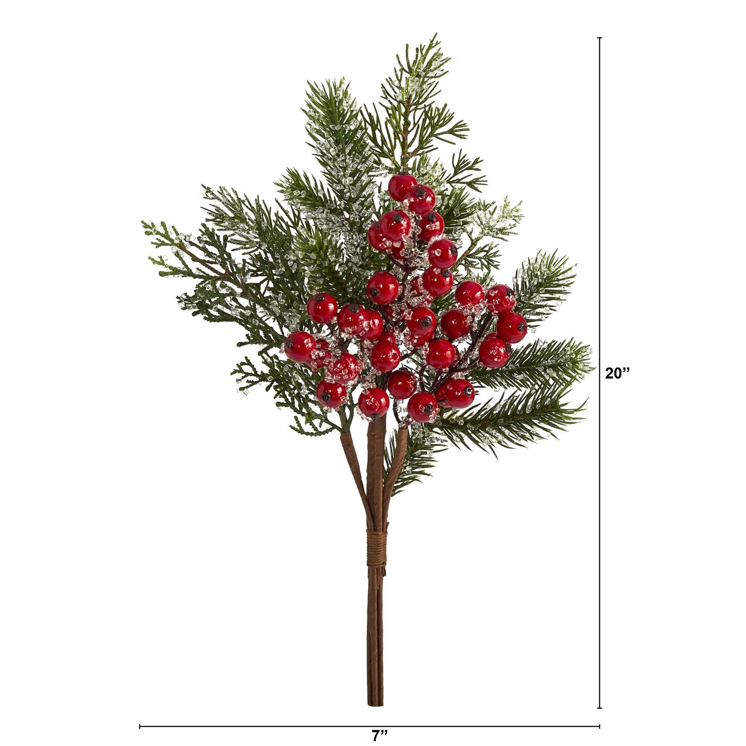 20” Iced Pine and Berries Artificial Plant (Set of 4)