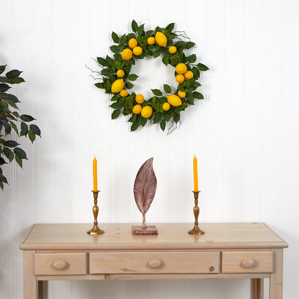 20” Lemon Artificial Wreath