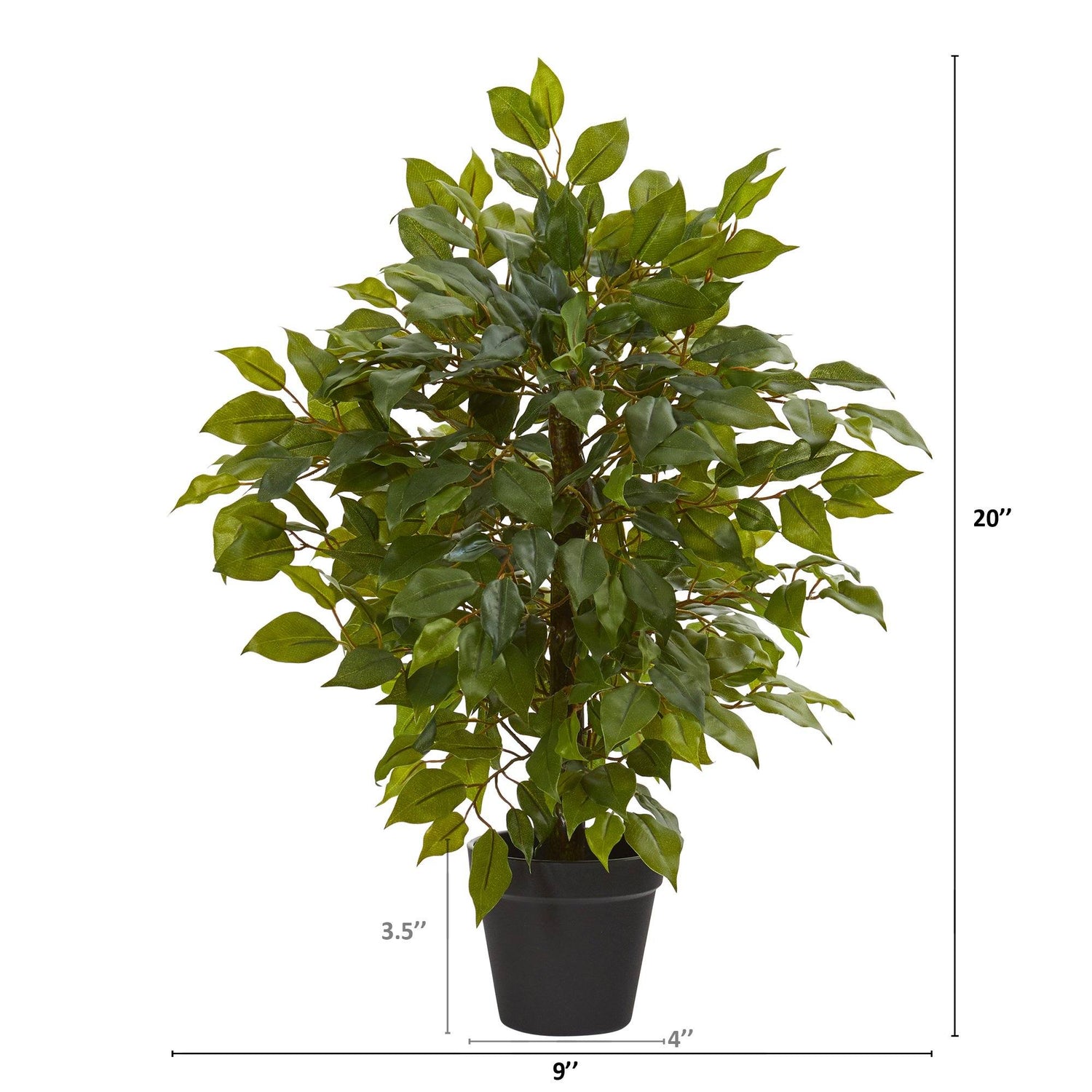 20” Mini Ficus Artificial Tree