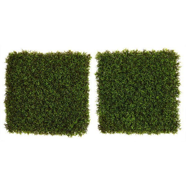 20” Mini Pordocarpus Artificial Wall Mat (Indoor/Outdoor) (Set of 2)