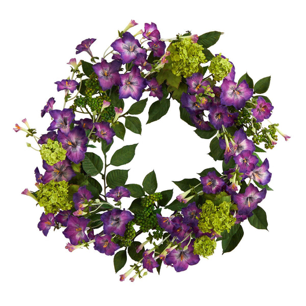 20” Morning Glory Artificial Wreath