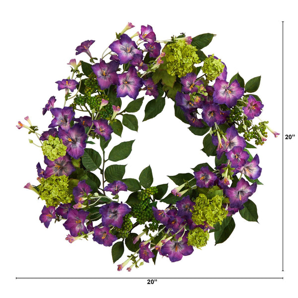 20” Morning Glory Artificial Wreath