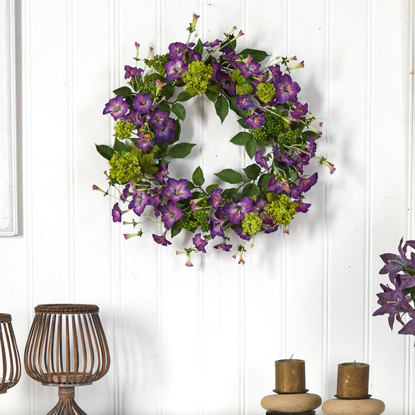 20” Morning Glory Artificial Wreath
