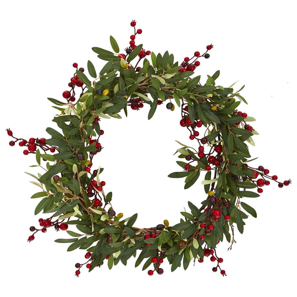 20” Olive with Berries Artificial Wreath