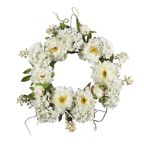 20" Peony Hydrangea Wreath"