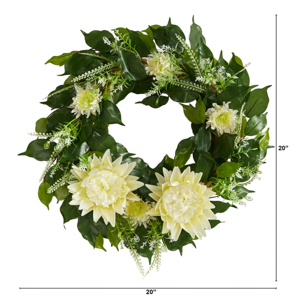 20” Protea Artificial Wreath