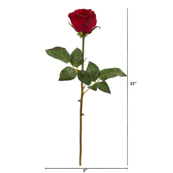 20” Rose Artificial Bud Flower (Set of 6)
