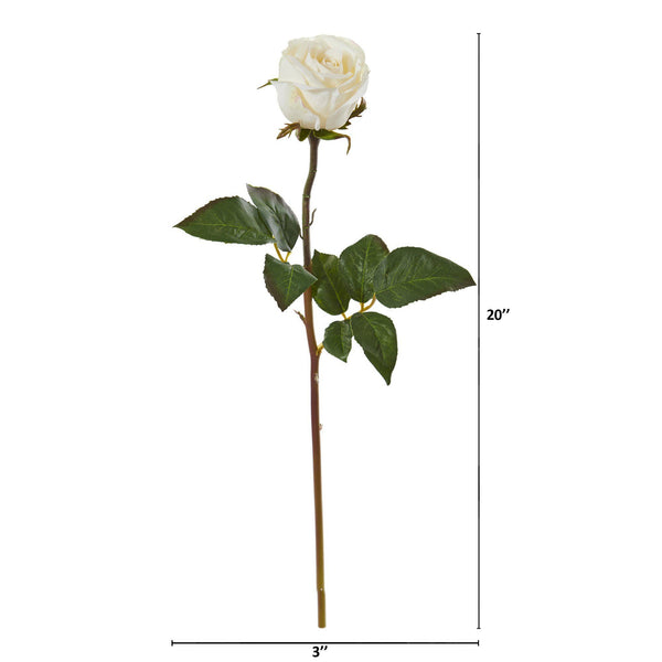 20” Rose Artificial Bud Flower (Set of 6)