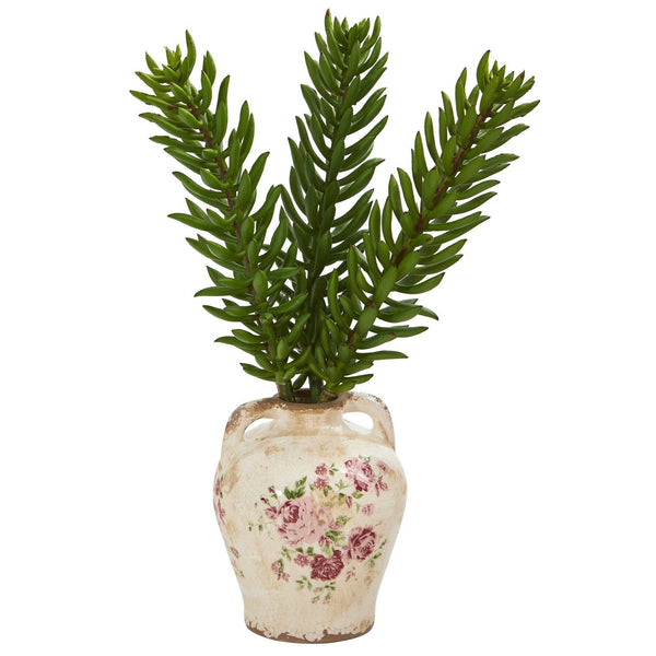20” Succulent Artificial Plant in Floral Jar