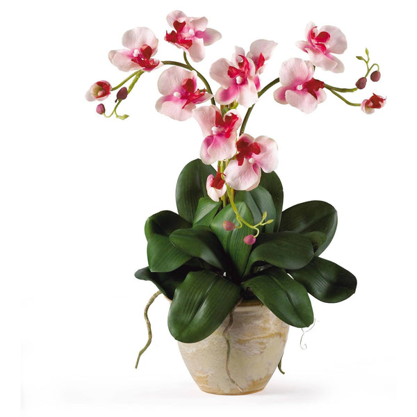 20" Triple Artificial Mini Phalenopsis Silk Orchid Arrangement"