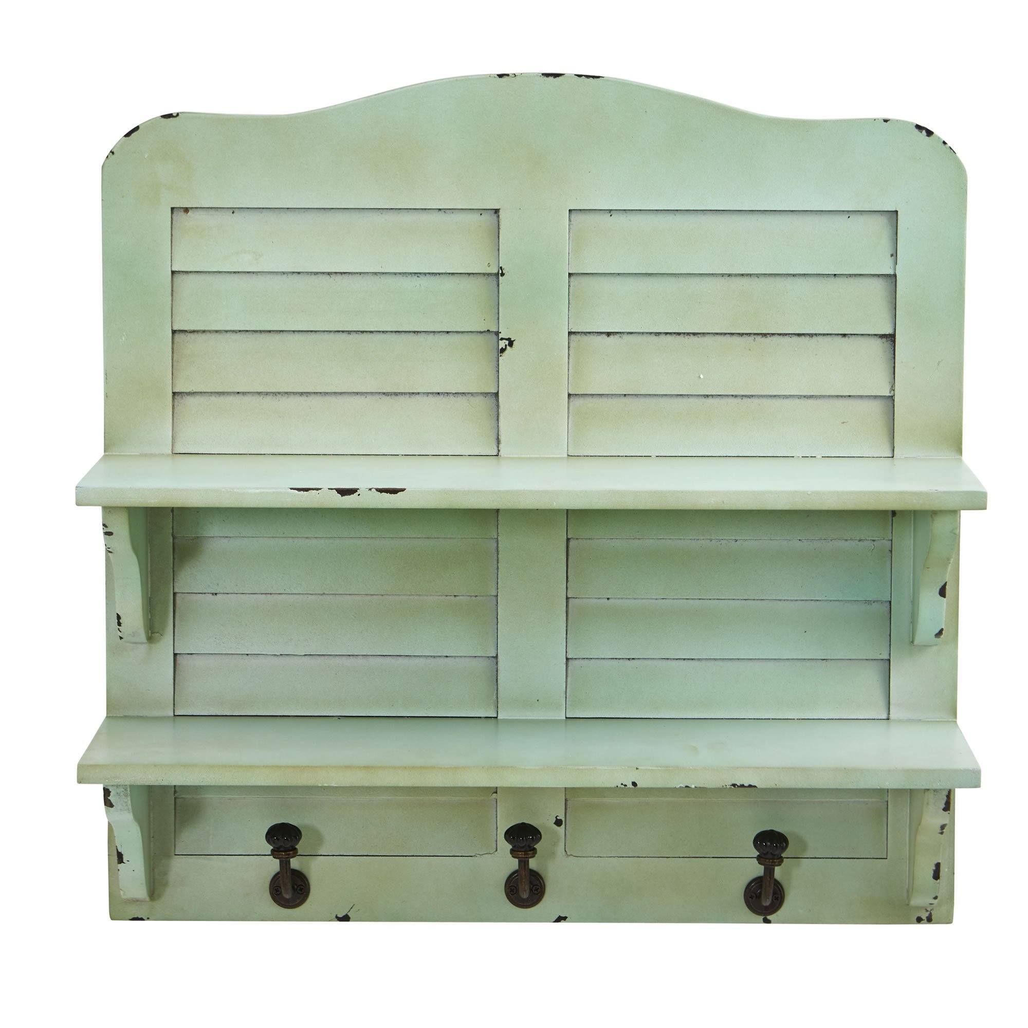 Shabby chic shelf outlet with hooks