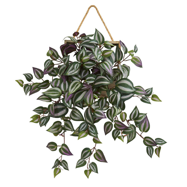 20” Wandering Jew Artificial Plant in Decorative Hanging Frame