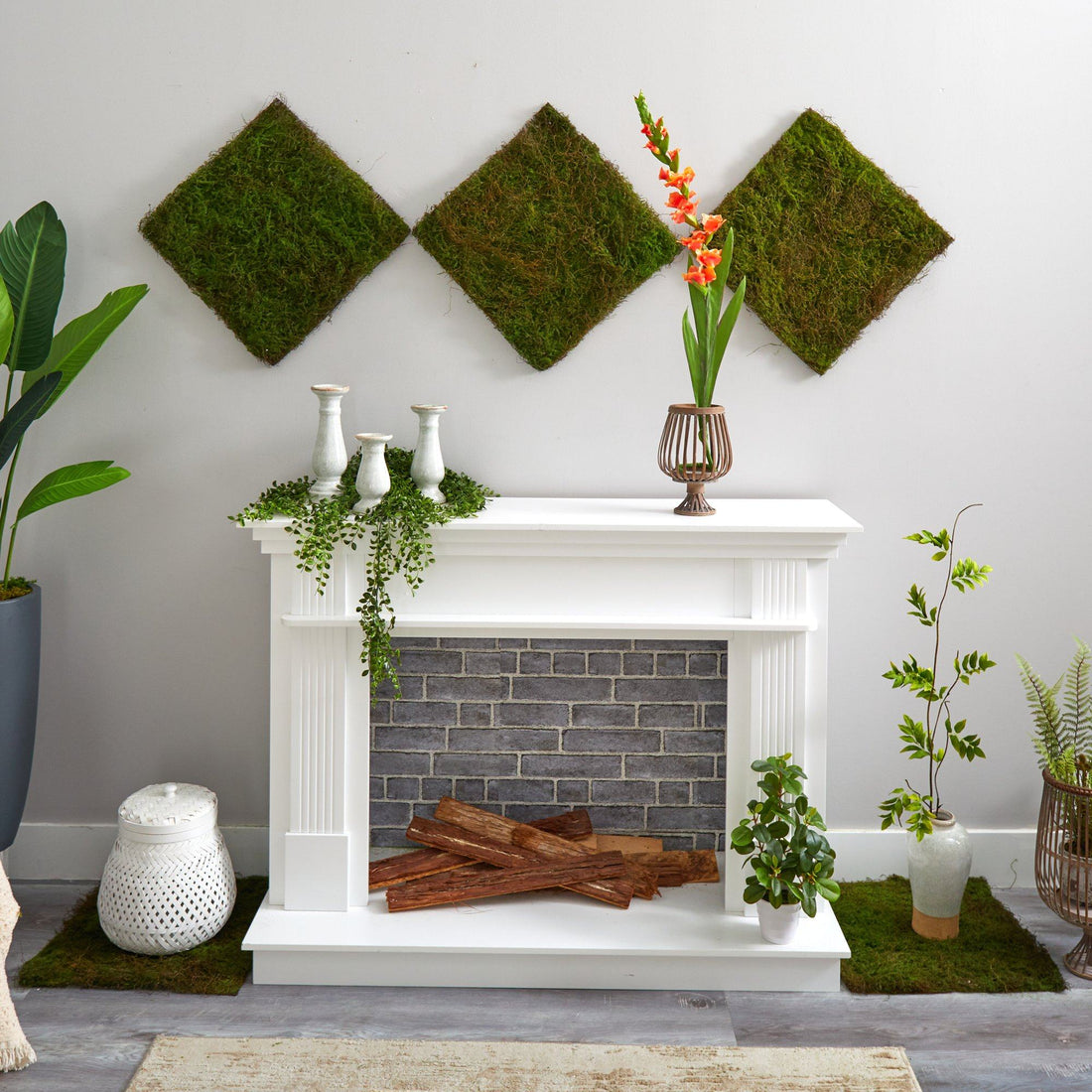 artificial moss for indoor plants 20” X 20” Artificial Moss Mat