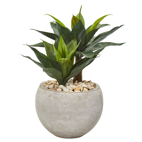 21” Agave Artificial Plant in Sand Colored Bowl