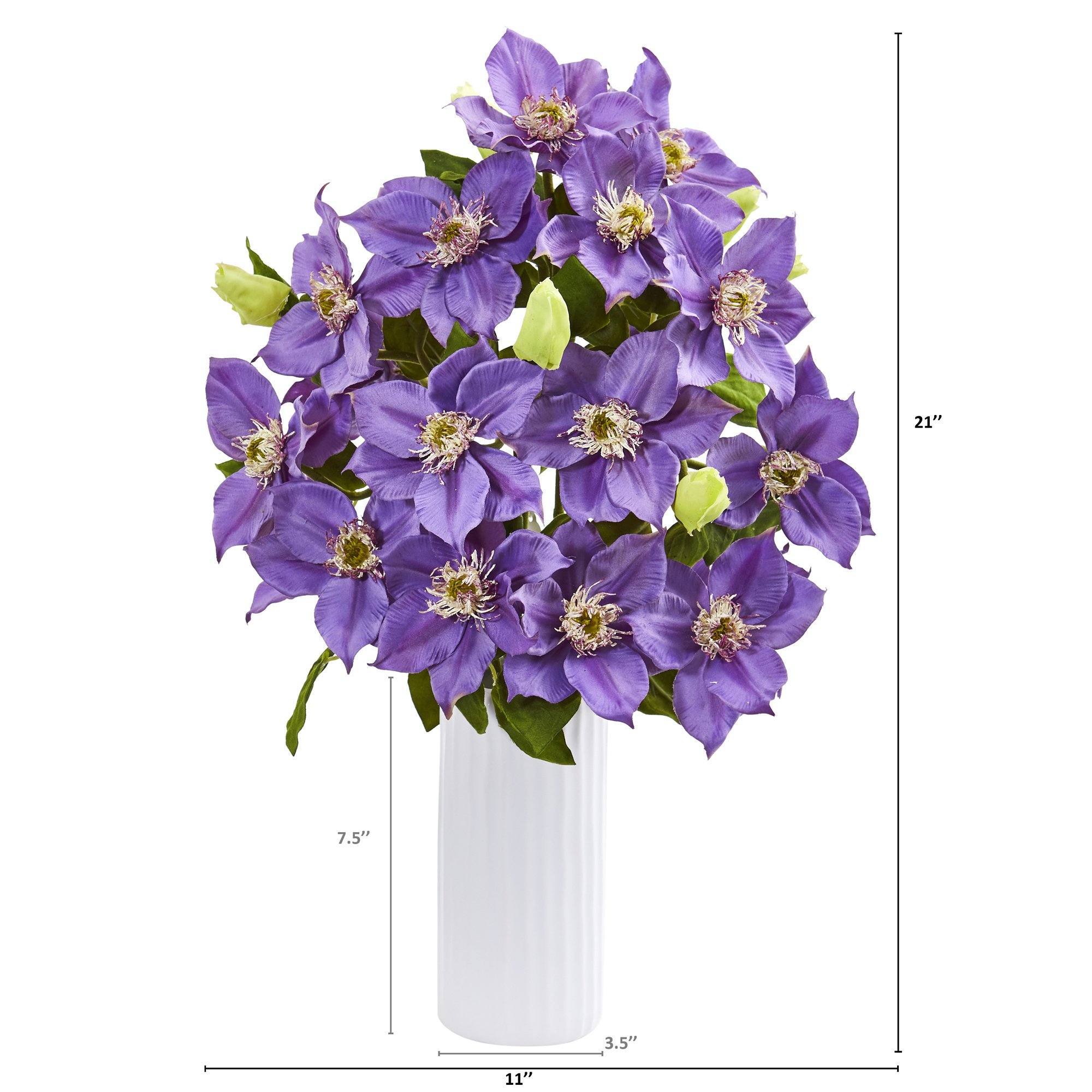 21” Anemone Artificial Arrangement in White Vase 1905 Nearly Natural
