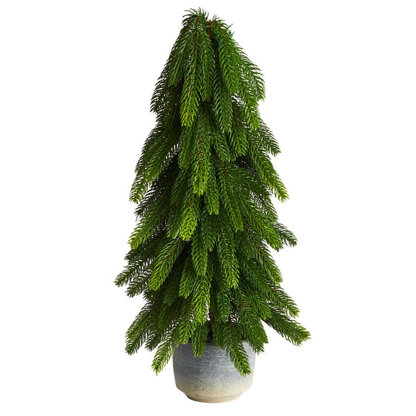 21” Pine Artificial Christmas Tree in Decorative Planter