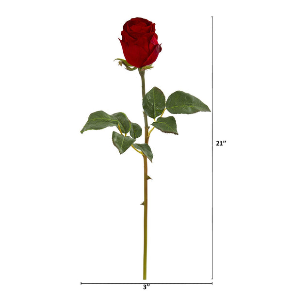 21” Rose Bud Artificial Flower (Set of 6)