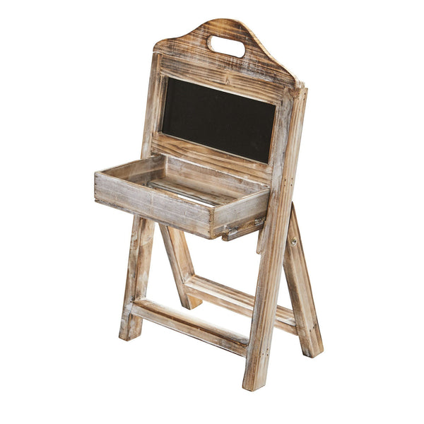 21’’ Whitewash Wood Chalkboard Rack