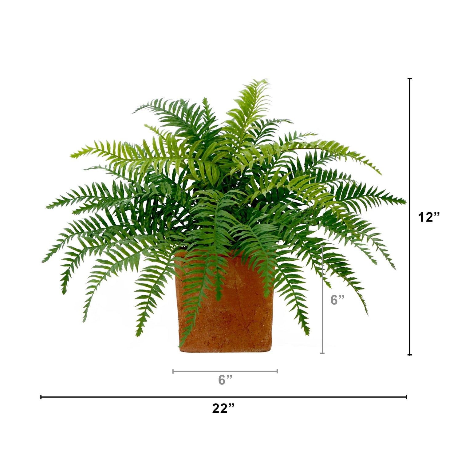 22” Artificial Fern Plant in Decorative Planter