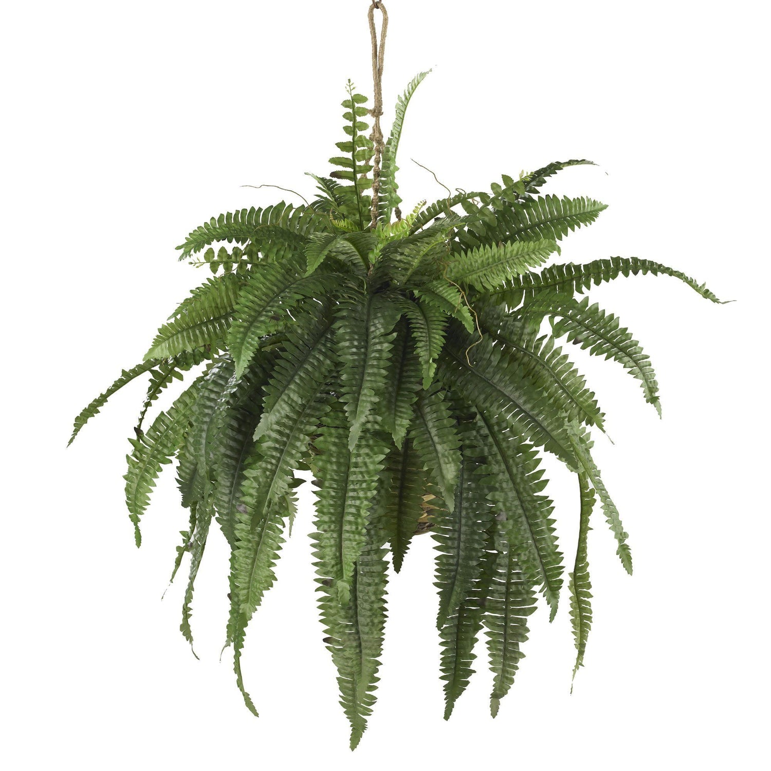 22" Artificial Large Boston Fern Hanging Basket"