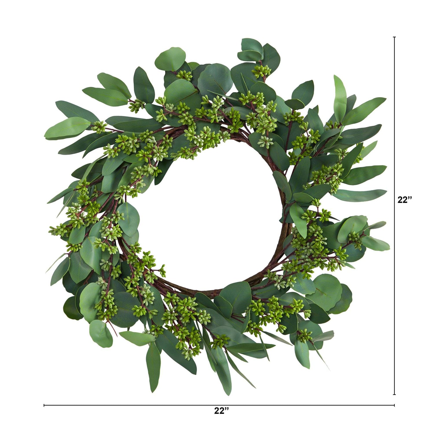 22” Eucalyptus and Berry Artificial Wreath