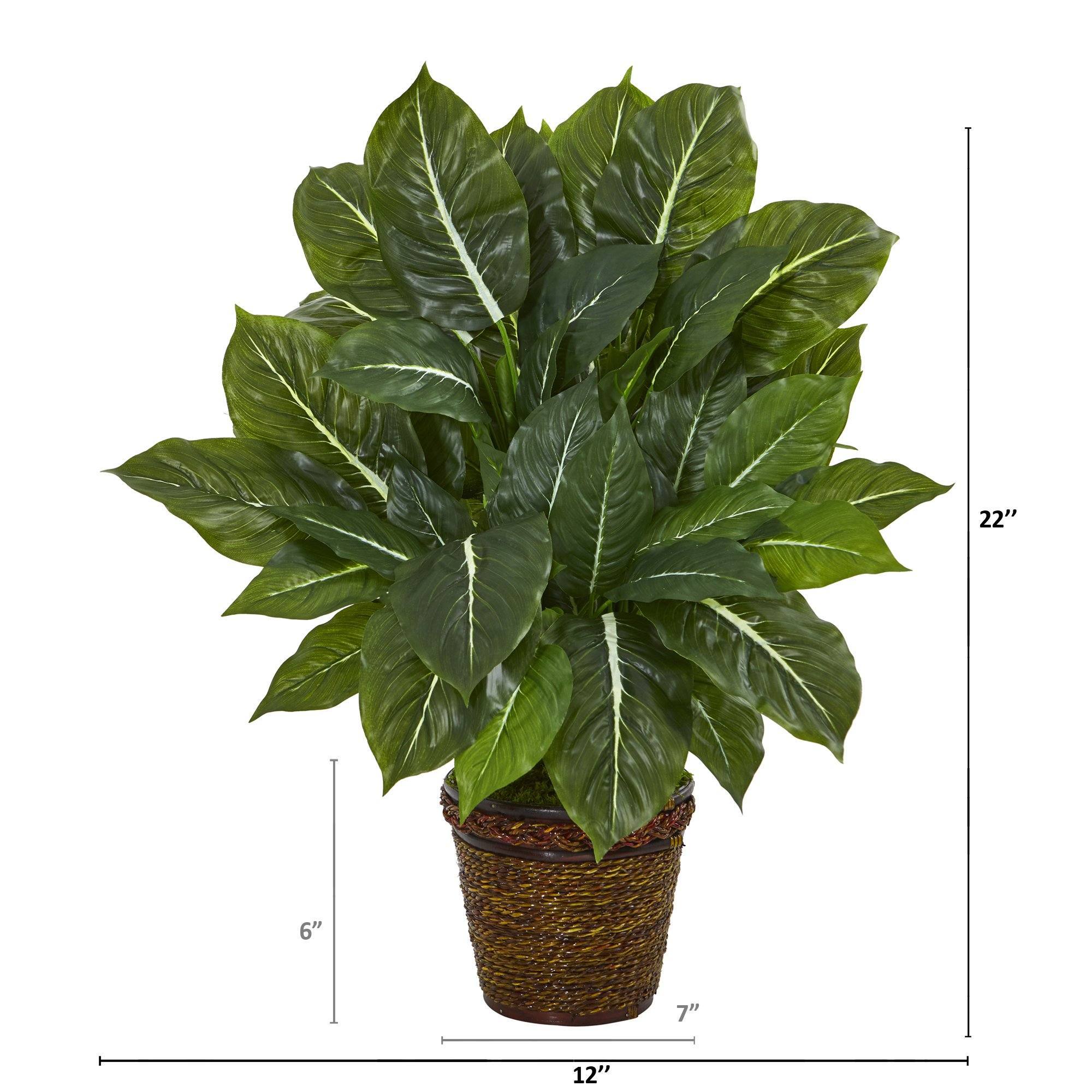 22” Evergreen Artificial Plant in Planter (Real Touch) Nearly Natural
