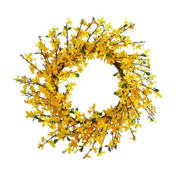 22” Forsythia Artificial Wreath