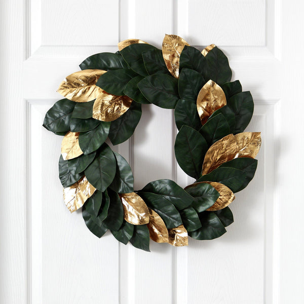 22” Golden Leaf Magnolia Wreath