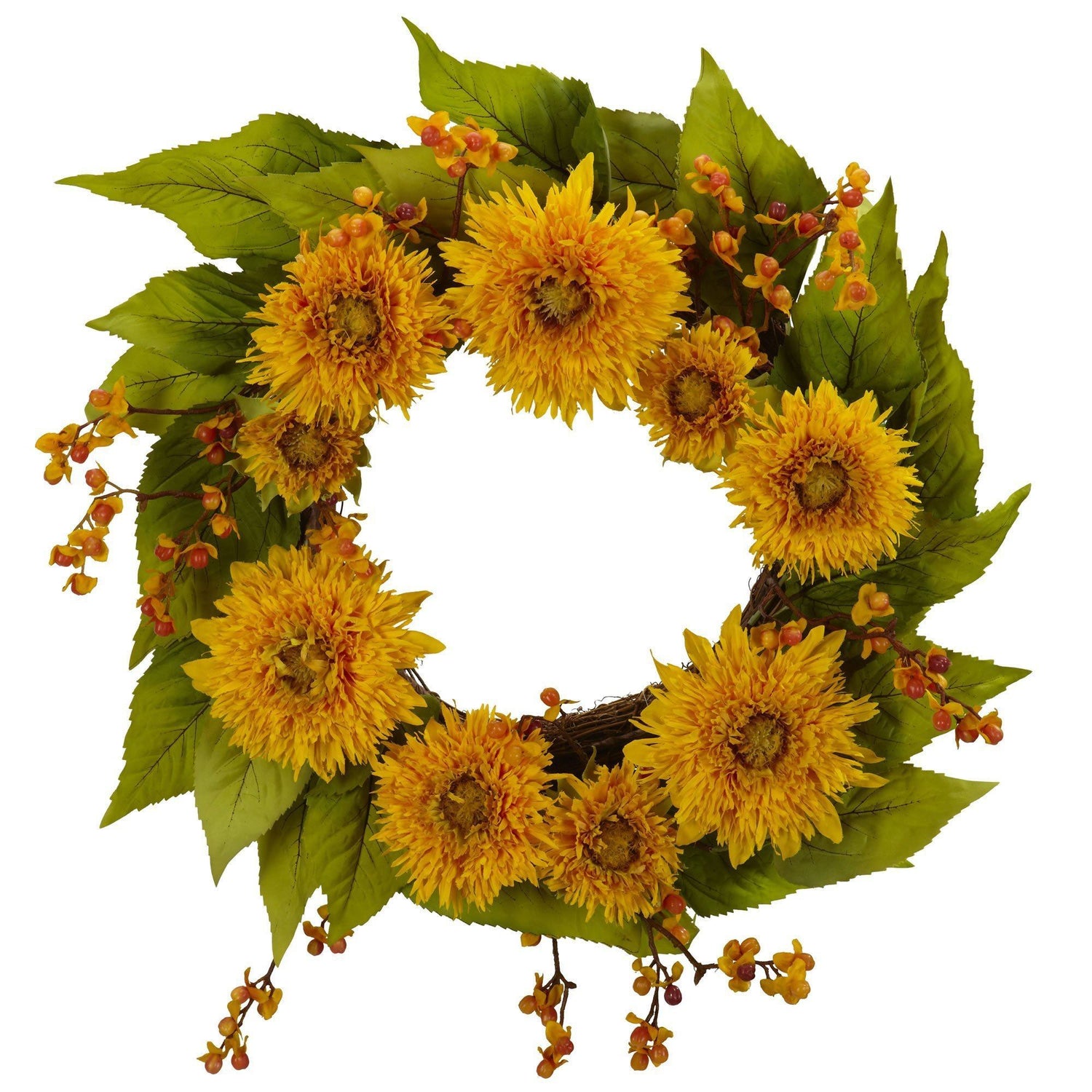 22" Golden Sunflower Wreath"