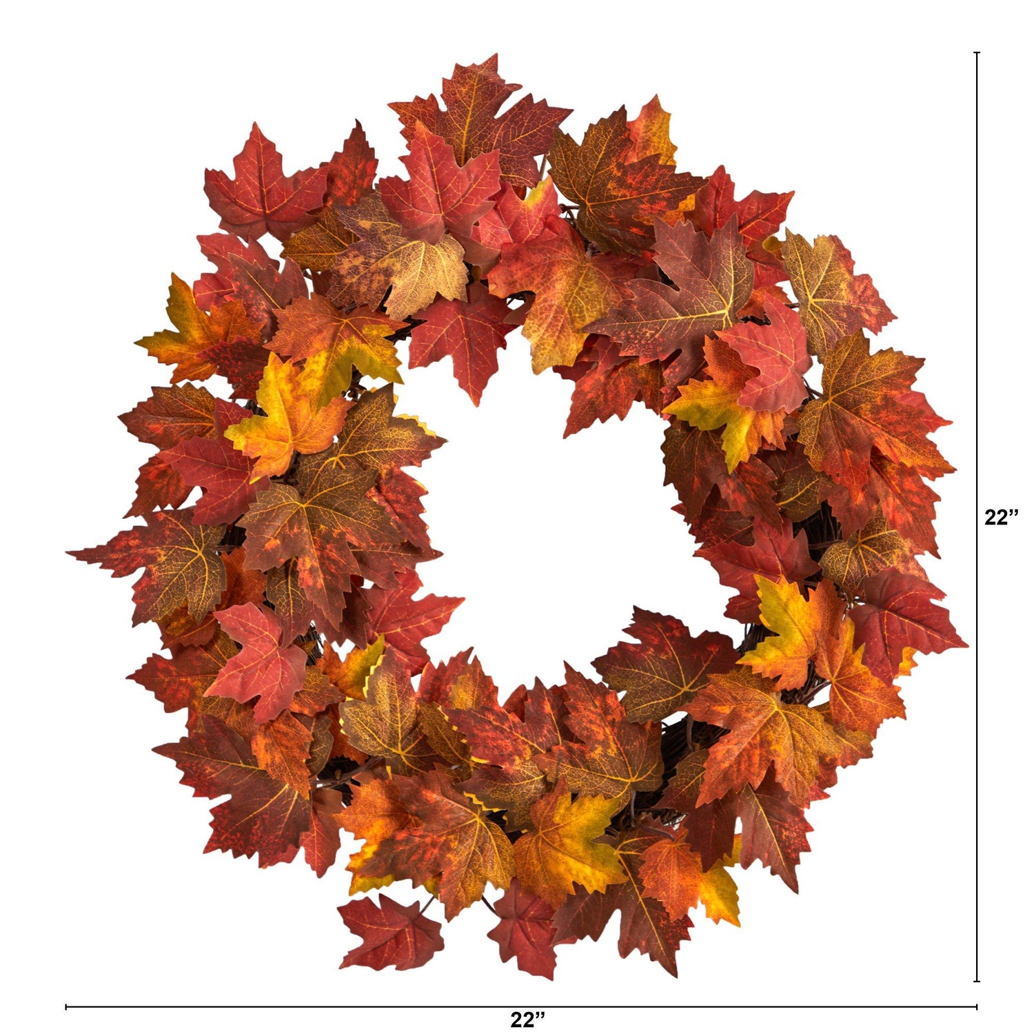 22” Maple Leaf Artificial Wreath