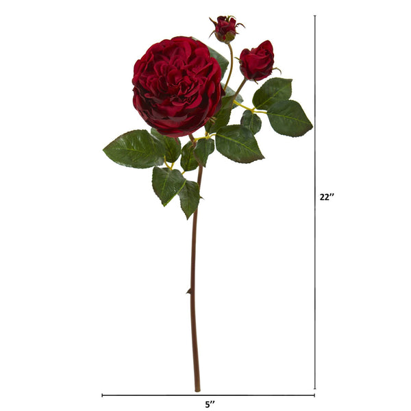 22” Rose Artificial Flower (Set of 6)