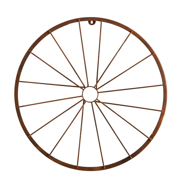 22” Rustic Metal Vintage Bicycle Wheel Wall Art Decor